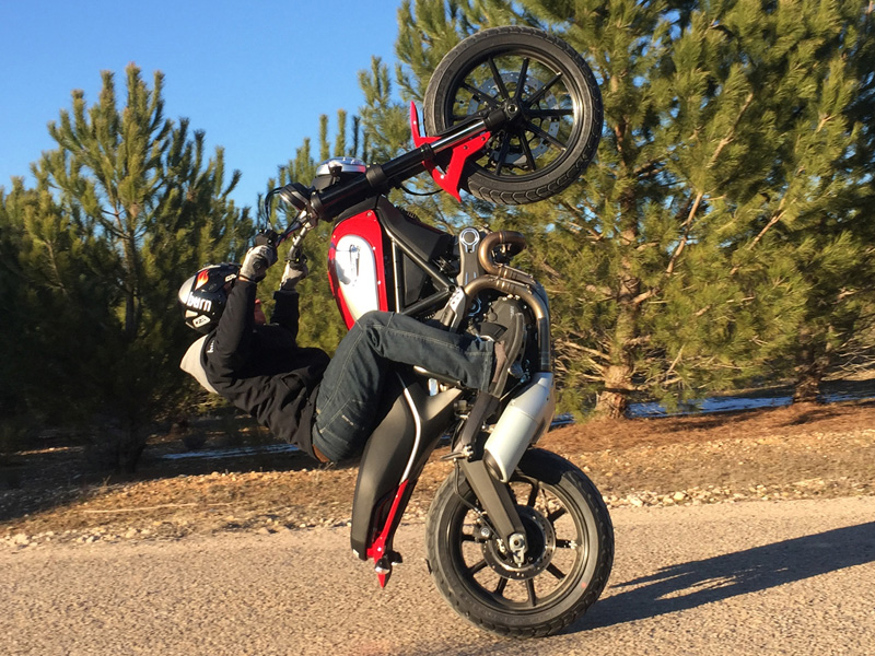 Ducati store scrambler wheelie