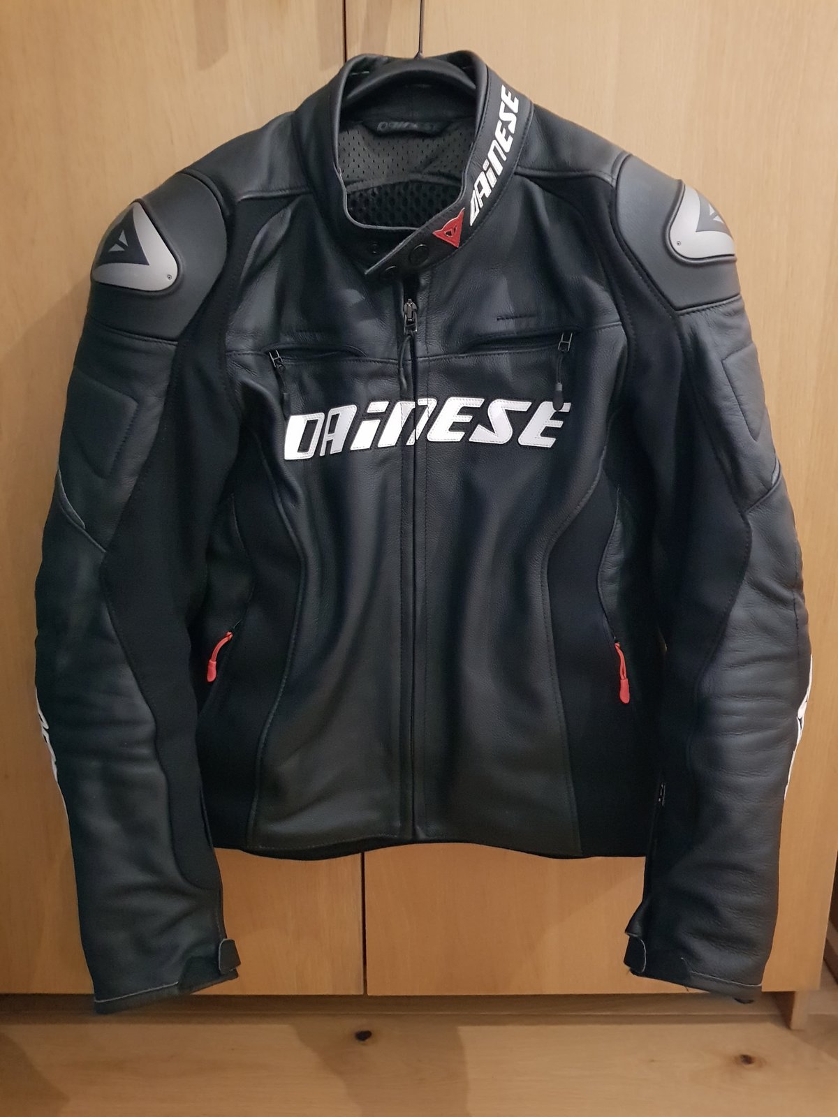 Dainese Racing D1 Jacket Black: Red Front.jpg