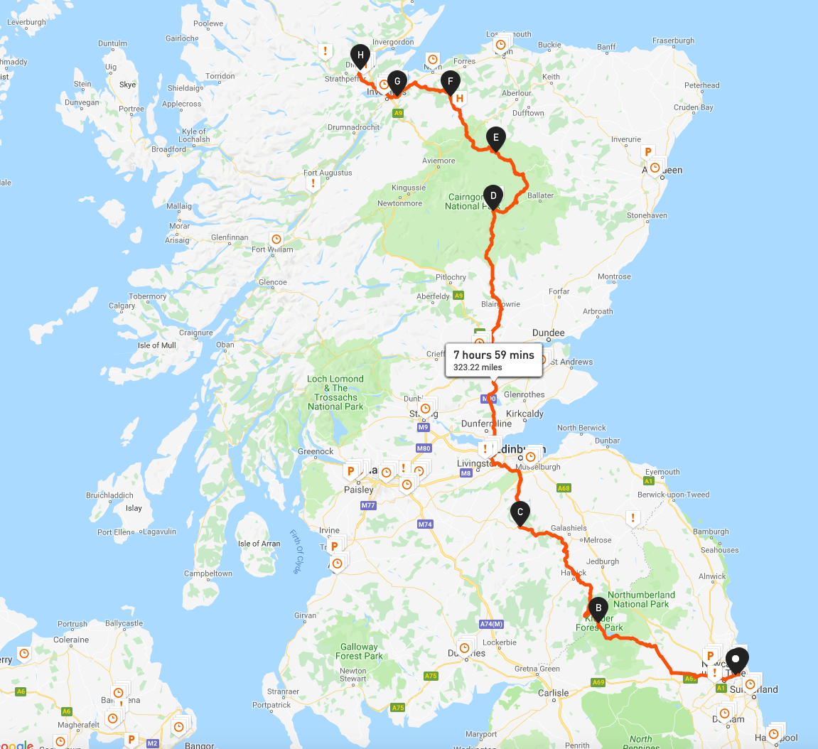 Day 1 - Wallsend - Kielder - Peebles - Breamar - Tomitoul - Ferness - Culloden Moor - Dingwall.png