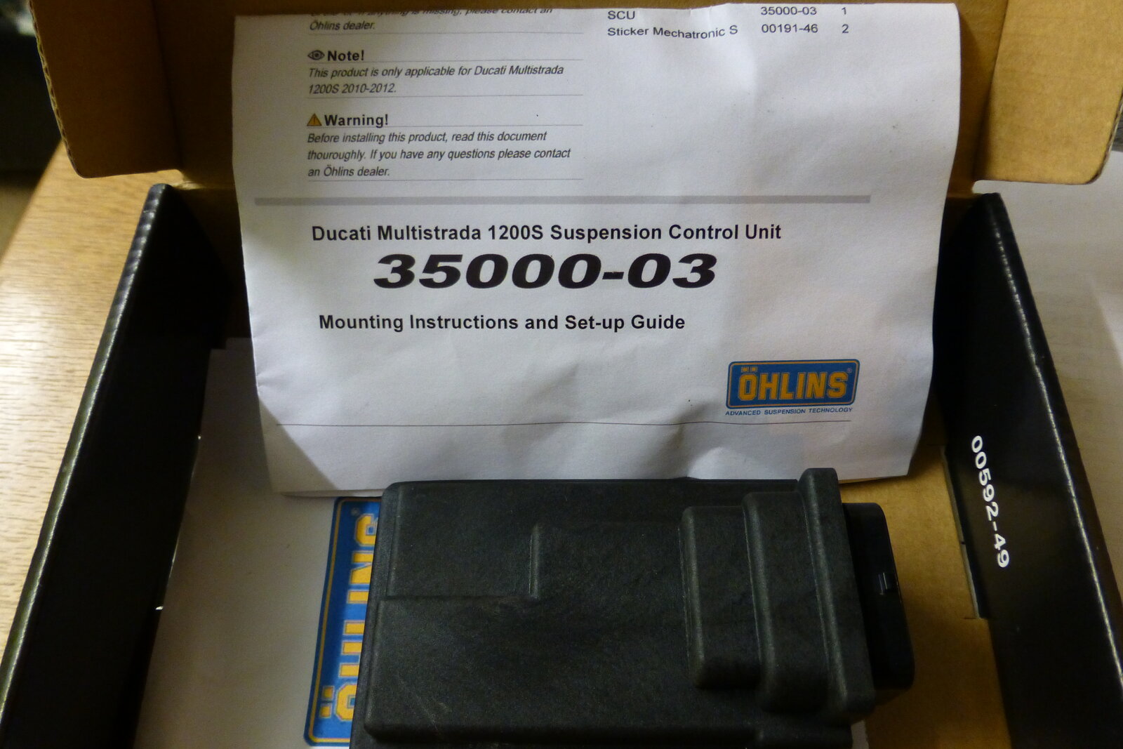 For Sale - Multistrada 1200 S Ohlins Mechatronics Scu Upgrade