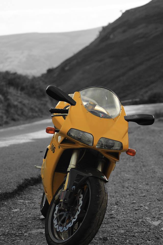 yellow bike against b&w.jpg