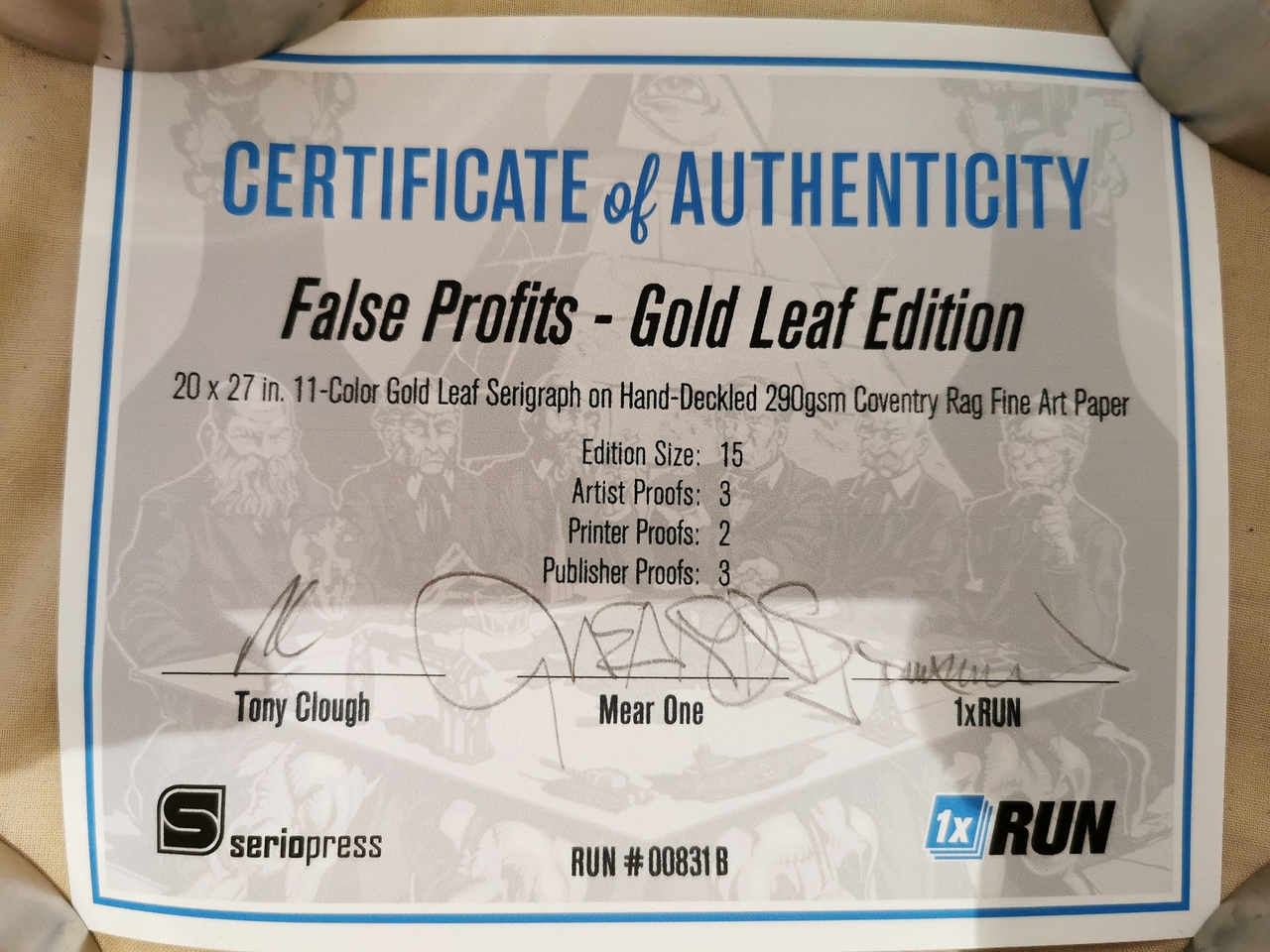 Gold leaf false profits certificate