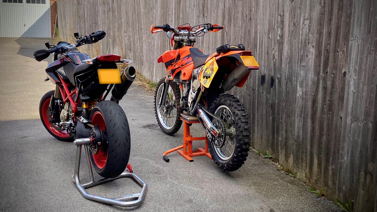 Both bikes cleaned and ready.