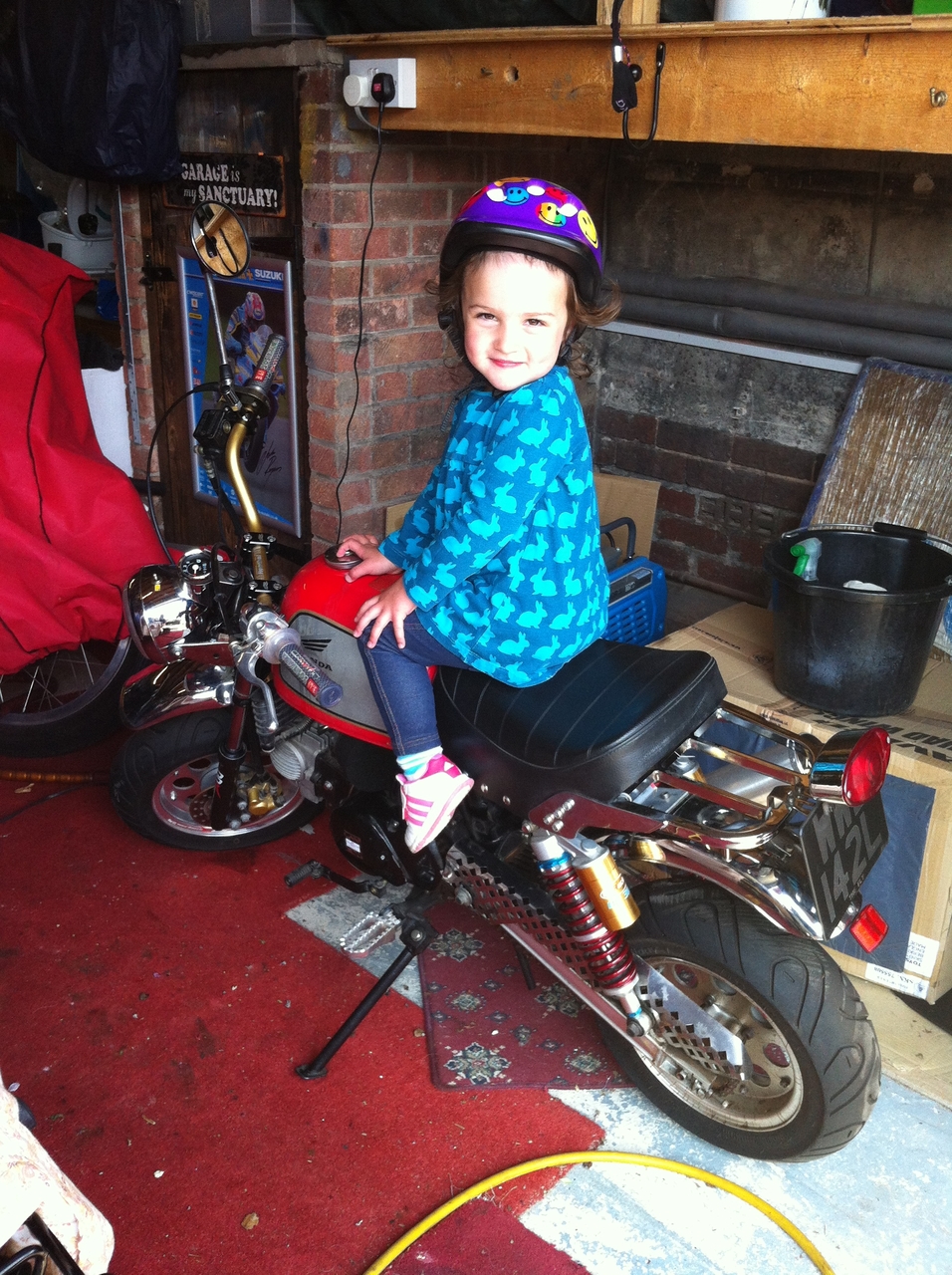 My daughter on a Gorilla I built to do a charity bike ride on around the entire coast of Ireland...