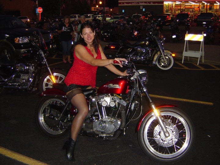 My friend Becky models my sporty