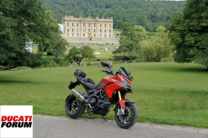 1/2: July 2012 trip to the Peak District - my Multistrada 1200 at Chatsworth house....the lady was out :-(