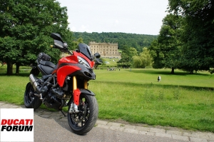 2/2: July 2012 trip to the Peak District - my Multistrada 1200 at Chatsworth house....the lady was out :-(