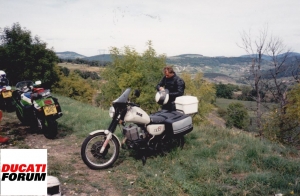 MZ ETZ251
The mighty MZ stops for a fag at Pau.