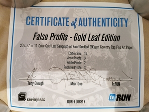 Gold leaf false profits certificate