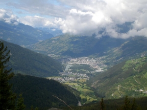 On the way up Petite st Bernard. Stunning views. Can see Mont Blanc at the top.