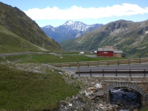 On the way up Grand st Bernard. Italian side towards Switzerland.