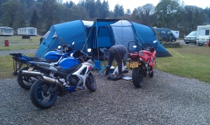 Our mega family tent for me, my dad and my brother.