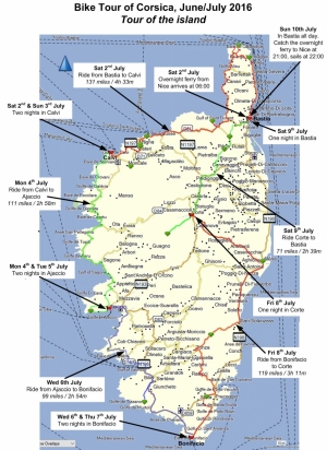 Route Map - Tour of Corsica