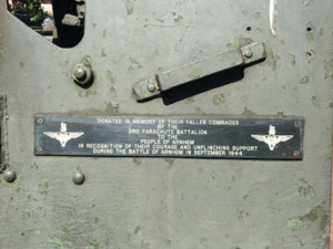 Memorial plaque on the artillery piece